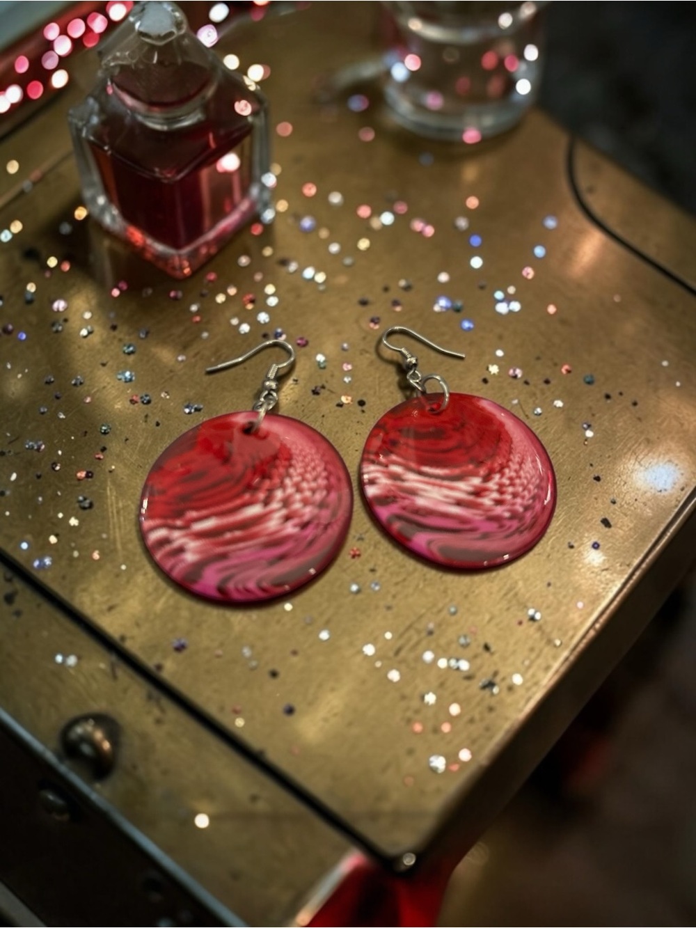 Bold Pink/Red Statement Drop Earrings - Women's Fashion Jewelry